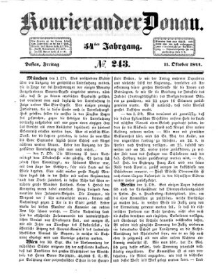 Kourier an der Donau (Donau-Zeitung) Freitag 11. Oktober 1844