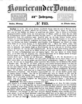 Kourier an der Donau (Donau-Zeitung) Montag 14. Oktober 1844