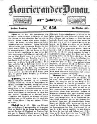 Kourier an der Donau (Donau-Zeitung) Dienstag 22. Oktober 1844