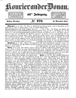 Kourier an der Donau (Donau-Zeitung) Dienstag 12. November 1844