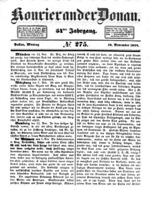 Kourier an der Donau (Donau-Zeitung) Montag 18. November 1844