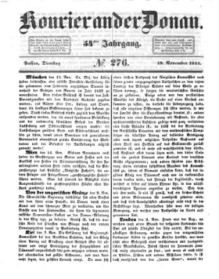 Kourier an der Donau (Donau-Zeitung) Dienstag 19. November 1844