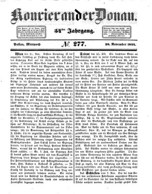 Kourier an der Donau (Donau-Zeitung) Mittwoch 20. November 1844