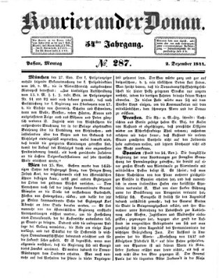 Kourier an der Donau (Donau-Zeitung) Montag 2. Dezember 1844