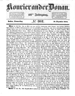 Kourier an der Donau (Donau-Zeitung) Donnerstag 19. Dezember 1844