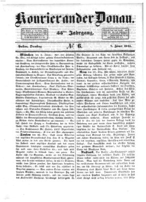 Kourier an der Donau (Donau-Zeitung) Dienstag 7. Januar 1845