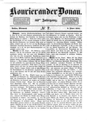 Kourier an der Donau (Donau-Zeitung) Mittwoch 8. Januar 1845