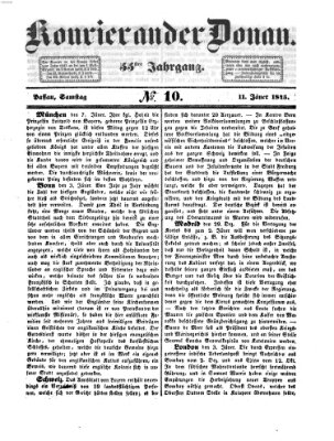 Kourier an der Donau (Donau-Zeitung) Samstag 11. Januar 1845