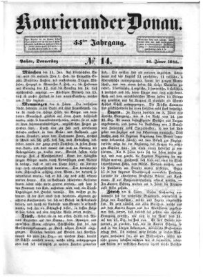 Kourier an der Donau (Donau-Zeitung) Donnerstag 16. Januar 1845