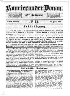 Kourier an der Donau (Donau-Zeitung) Samstag 25. Januar 1845