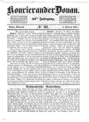 Kourier an der Donau (Donau-Zeitung) Mittwoch 5. Februar 1845