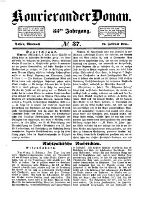 Kourier an der Donau (Donau-Zeitung) Mittwoch 12. Februar 1845