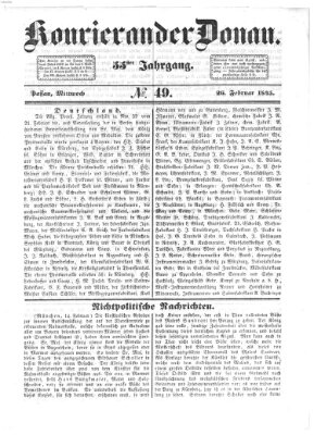 Kourier an der Donau (Donau-Zeitung) Mittwoch 26. Februar 1845