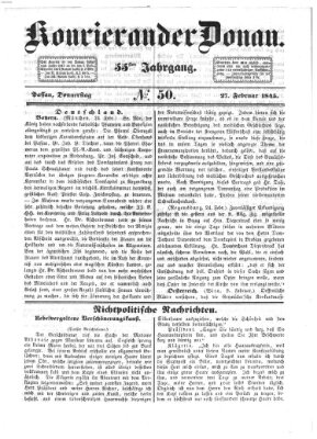 Kourier an der Donau (Donau-Zeitung) Donnerstag 27. Februar 1845