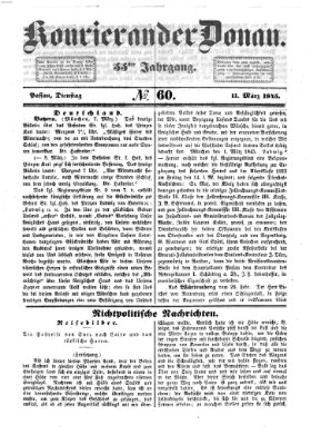 Kourier an der Donau (Donau-Zeitung) Dienstag 11. März 1845