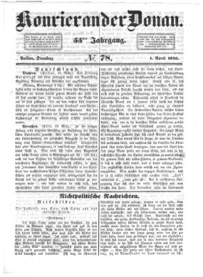 Kourier an der Donau (Donau-Zeitung) Dienstag 1. April 1845