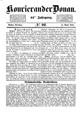 Kourier an der Donau (Donau-Zeitung) Dienstag 15. April 1845