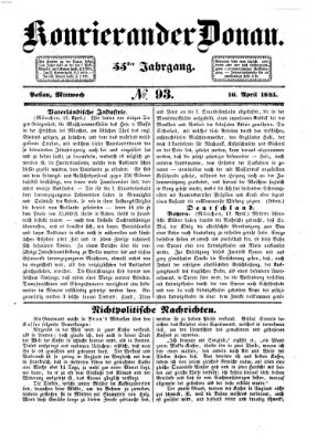 Kourier an der Donau (Donau-Zeitung) Mittwoch 16. April 1845