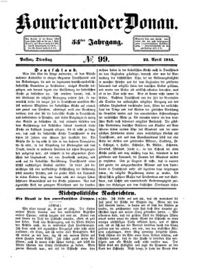 Kourier an der Donau (Donau-Zeitung) Dienstag 22. April 1845