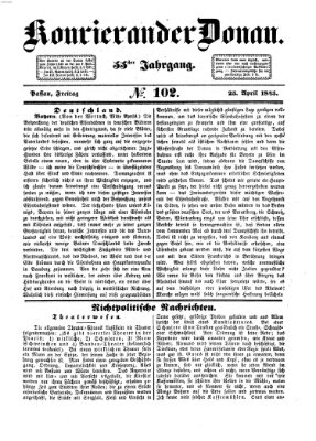 Kourier an der Donau (Donau-Zeitung) Freitag 25. April 1845