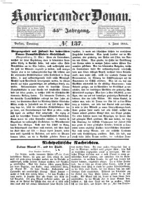 Kourier an der Donau (Donau-Zeitung) Sonntag 1. Juni 1845