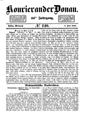 Kourier an der Donau (Donau-Zeitung) Mittwoch 4. Juni 1845