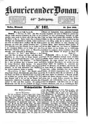 Kourier an der Donau (Donau-Zeitung) Mittwoch 25. Juni 1845