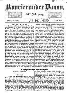 Kourier an der Donau (Donau-Zeitung) Dienstag 1. Juli 1845