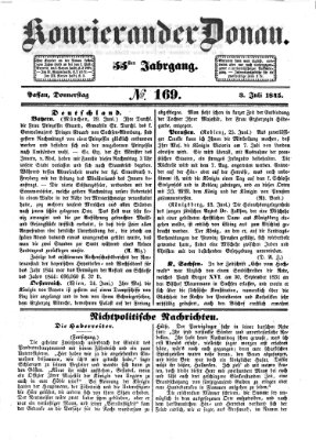 Kourier an der Donau (Donau-Zeitung) Donnerstag 3. Juli 1845