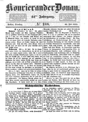 Kourier an der Donau (Donau-Zeitung) Dienstag 22. Juli 1845