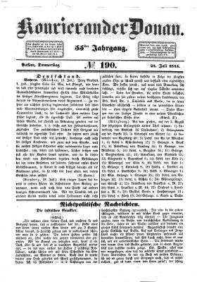 Kourier an der Donau (Donau-Zeitung) Donnerstag 24. Juli 1845