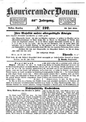 Kourier an der Donau (Donau-Zeitung) Samstag 26. Juli 1845