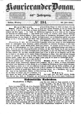 Kourier an der Donau (Donau-Zeitung) Montag 28. Juli 1845