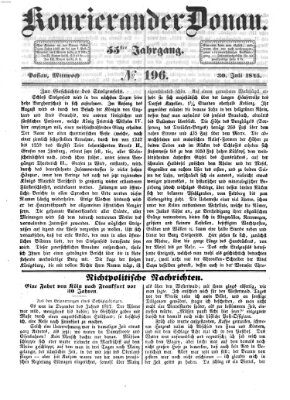 Kourier an der Donau (Donau-Zeitung) Mittwoch 30. Juli 1845