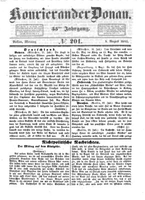 Kourier an der Donau (Donau-Zeitung) Montag 4. August 1845