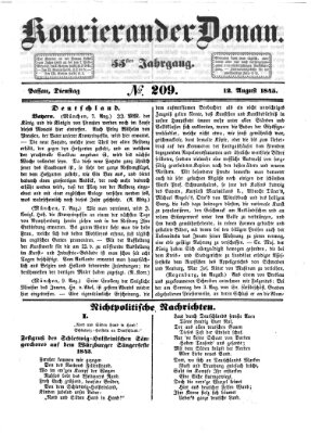 Kourier an der Donau (Donau-Zeitung) Dienstag 12. August 1845