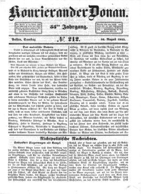 Kourier an der Donau (Donau-Zeitung) Samstag 16. August 1845