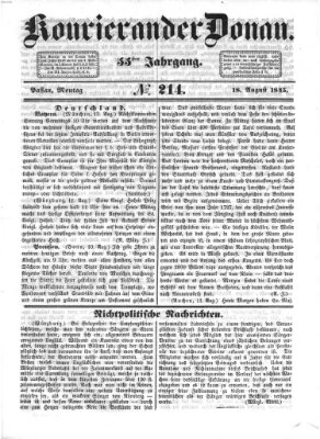 Kourier an der Donau (Donau-Zeitung) Montag 18. August 1845