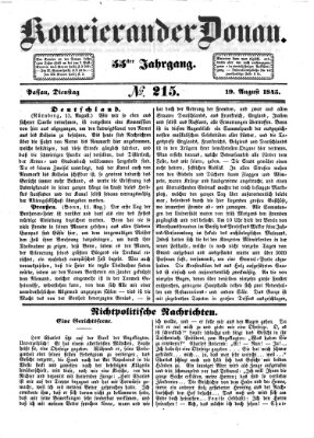 Kourier an der Donau (Donau-Zeitung) Dienstag 19. August 1845