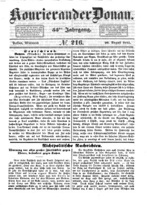 Kourier an der Donau (Donau-Zeitung) Mittwoch 20. August 1845