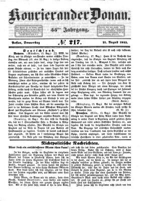 Kourier an der Donau (Donau-Zeitung) Donnerstag 21. August 1845