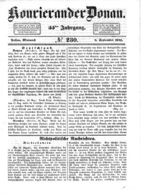 Kourier an der Donau (Donau-Zeitung) Mittwoch 3. September 1845