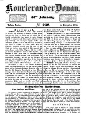 Kourier an der Donau (Donau-Zeitung) Freitag 5. September 1845