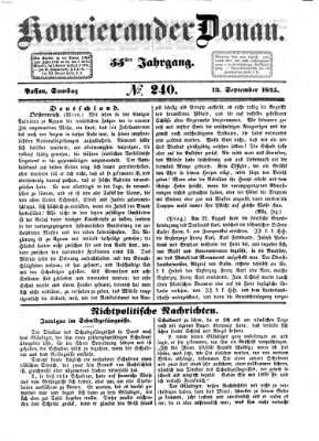 Kourier an der Donau (Donau-Zeitung) Samstag 13. September 1845