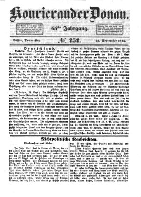 Kourier an der Donau (Donau-Zeitung) Donnerstag 25. September 1845