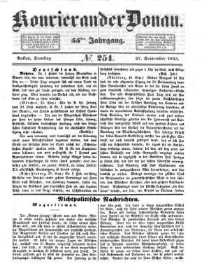 Kourier an der Donau (Donau-Zeitung) Samstag 27. September 1845