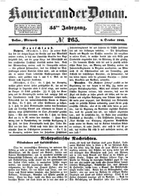 Kourier an der Donau (Donau-Zeitung) Mittwoch 8. Oktober 1845