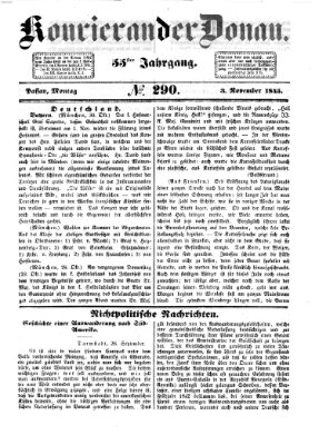 Kourier an der Donau (Donau-Zeitung) Montag 3. November 1845