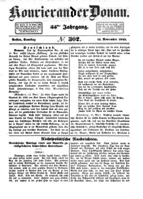 Kourier an der Donau (Donau-Zeitung) Samstag 15. November 1845