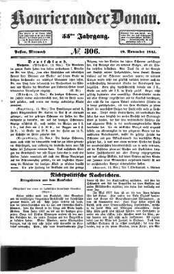 Kourier an der Donau (Donau-Zeitung) Mittwoch 19. November 1845